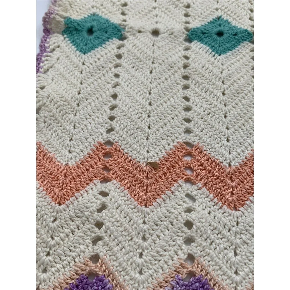 Vintage Linen Dresser Scarf Table Runner Embroidered Pastels 21”x10”